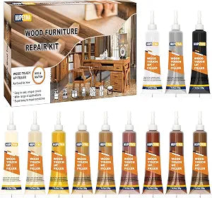 Hupeyna Wood Furniture Repair Kit, 12 Colors Wood Repair Kit, Wood Fillers