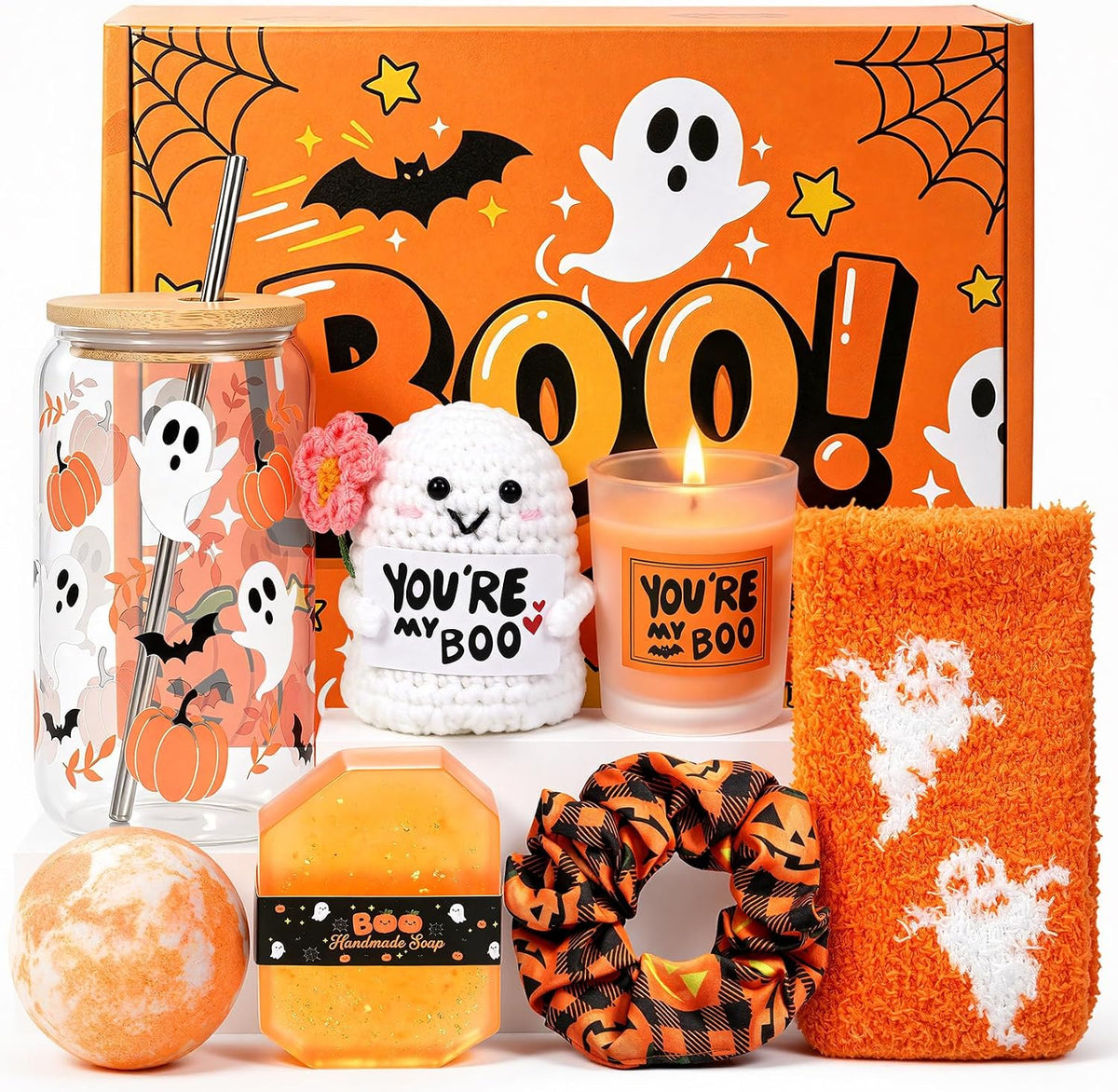 Boo Basket Gifts for Women, Relaxing Spa Self Care Halloween Boo Basket