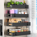 HuggieGems Upgrade Black Magnetic Spice Rack for Refrigerator, 4 Pack