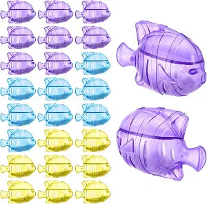 24 PCS Humidifier Cleaning Fish  Universal Tank Cleaner for Humidifiers & Fish Tanks, Purple/Blue/Yellow, Purifies Water, Reduces Hard Water Build-Up & Scale