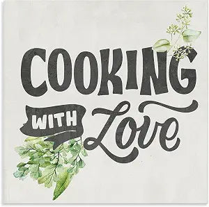 Stupell Industries Cooking with Love Kitchen, 24 x 24 Inch Canvas Wall Art