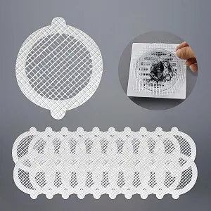 50 PCS Disposable Drain Hair Catcher Stickers 4.33 Inch - Bath Shower Sink Strainer Protector with Strong Adhesive | Universal Fit for Bathtub, Bathroom & Kitchen Drains