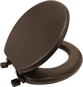 Ginsey Cushioned Soft Toilet Seat for Stylish Bathroom Dcor, Chocolate Brown, Standard