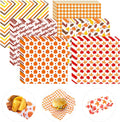 240Pcs Fall Wax Paper Dry Waxed Deli Paper Sheet 12x12 inch Sandwich Wrap Pumpkin Maple Leaf Checkered Decorative Parchment Papers Food Basket Liners for Home Kitchen Picnic Party