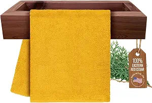 Cedar Wood Towel Rack  30 Wall Mounted Nordic Style Towel Holder | Solid Eastern Red Cedar | Indoor & Outdoor Spa, Sauna, Bathroom | Minimalist Shelf Design (Oiled Finish)