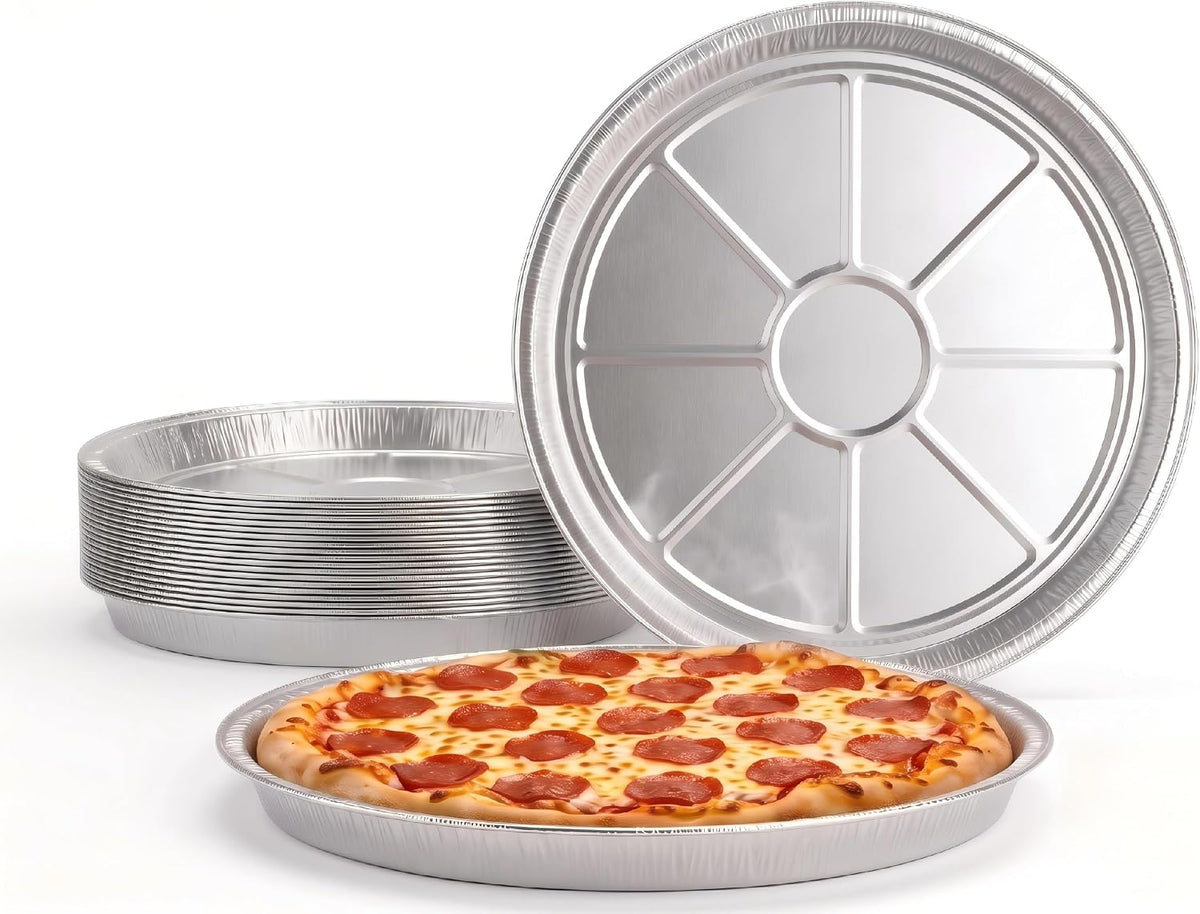15-Pack 12-Inch Disposable Pizza Pans, Aluminum Baking Trays