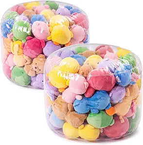 NTYNTY 2 Pack Clear Stuffed Animal Storage Bean Bag Ottoman Foot Rest