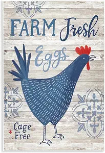 Farm Fresh Eggs Rustic, 10 x 15 Inch Mounted Print on Wall Plaque
