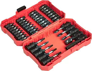 Amazon Basics 42-Piece Impact Screwdriver Bit Set with Phillips, Slotted and Torx Bits, Portable Storage Case