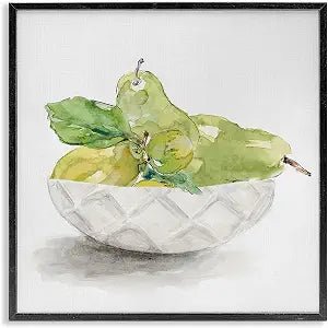 Pear Bowl Kitchen Fruit, 17 x 17 Inch Framed Gicle Print