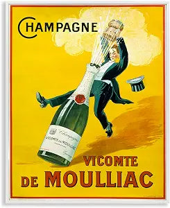 Bold Yellow Champagne Poster, 16 x 20 Inch Framed Gicle Print