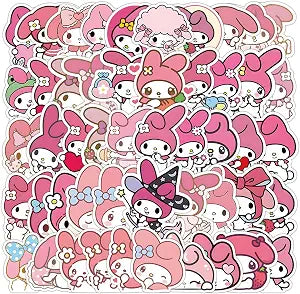 50Pcs My Melody Cartoon Cute PET Transparent Stickers