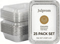 25 Pack 9x13 Aluminum Foil Pans with Clear Lids Half Size