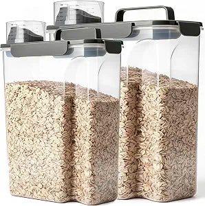 Komzon Rice Storage Containers, Airtight Cereal Containers Storage 20+10 lb Extra Large, BPA Free Rice dispenser with Pouring Spout, Pet Dog Cat Bird Food Container