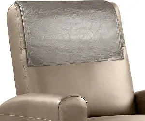 Recliner Headrest Protector Faux Leather Headrest Cover for Recliner Chair Waterproof Couch Headrest Covers for Furniture Sofa Protector for Home Office Chair W17 x L27Inch(Taupe)