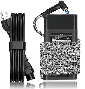 New Slim 65W 45W Blue Tip 4.5 * 3.0 Charger Compatible with hp Envy x360 EliteBook Pavilion Charger smart AC Adapter Compatible 65W hp Computer Fast Charging Power Supply Cord