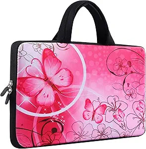icolor 14 15 15.4 15.6 inch Laptop Handle bag Computer Protect Case Pouch Holder Notebook Sleeve Neoprene Cover Soft Carring Travel Case for Dell Lenovo Toshiba HP Chromebook ASUS Acer Pink ICB-10