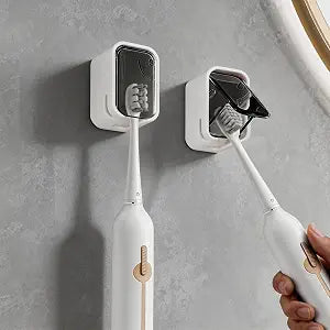 4 Pack Adhesive Wall Mount Toothbrush Holder - Waterproof Bathroom & Shower Organizer, No Drill Stick On Hanger for Manual/Electric Toothbrushes, Space Saving Storage Solution (2)