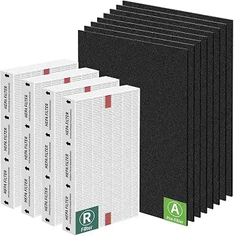 HPA200 HEPA Filter Replacement Compatible with Honeywell HPA200 HRF-ARVP200 Series Air Purifier HPA200, HPA201, HA202, HPA204, HPA250, HPA5200, 4 HEPA R + 8 Activated Carbon Pre-Filters A