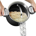 5 Qt Nonstick Pasta Pot with Strainer Lid & Twist and Lock Handles - GOTHAM STEEL Ceramic Pasta Cooker, Tempered Glass Lid, Metal Utensil Safe, PFOA Free, for Spaghetti & Soup, Dishwasher Safe, Black