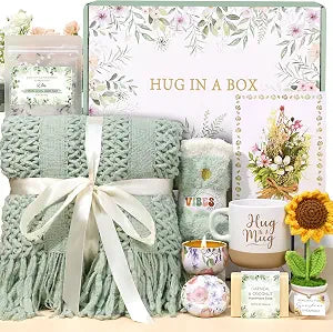 Get Well Soon Gift Baskets for Women, Self Care Gifts for Women Birthday Spa Care Package, Sunflower After Surgery Thinking of You Sympathy Gift Set Inspirational Christmas Gifts for Mom Her Wife