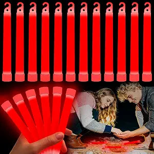 12 pk Ultra Bright Glow Sticks Bulk, Glow in The Dark 6 inch Emergency Light Stick, Vibrant Colors Light Up Sticks for Hurricane Supplies Camping Survival Fishing Neon Party Favors
