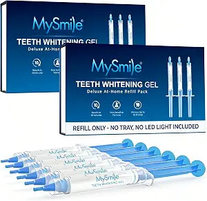 MySmile Teeth Whitening Gel Refills Pack, 6 Non-Sensitive Tooth Whitening Gel for White Teeth, Teeth Whitener Dental Grade Tooth Stain Remover for Tray, Fast Result Whitening