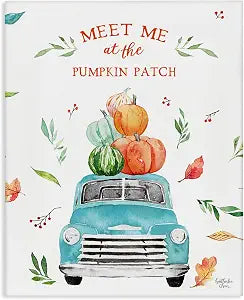 Pumpkin Patch Leaves and Blue, 24 x 30 Inch Canvas Wall Art