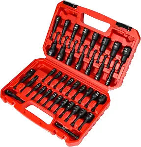 AMM 39PCS Magnetic Nut Driver Set for Impact Drill, Includes Metric & SAE Impact Driver Bit Set, Bit Extension & Drill Bit Adapter | 1/4" Hex Shank | Cr-V Steel