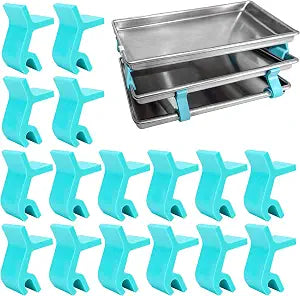 16 PCS Large Cookie Sheet Stackers, Stackable Baking Sheet Holders Reusable Stacking Clips Dividers for Cake Pan, Cooling Rack, Meal Prep, Freeze Dryer Trays Space-Saving Suitable for Home Kitchen