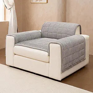 Dog Couch Cover for Sofas, Pet Couch Cover Washable, Funny Fuzzy Plush Sofa Covers for Dogs, Non Slip Sofa Covers, Sofa Pad Furniture Protector for L Shaped(1PC, Light Grey, 27.5"27.5")