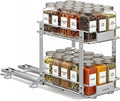 SONGMICS Spice Rack Organizer for Cabinet, Pull Out 2 Tier Thick Steel