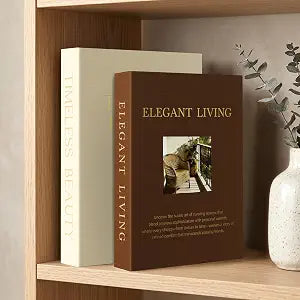 AKONEGE Set of 2 Linen Decorative Books with Hidden Storage for Home Decor