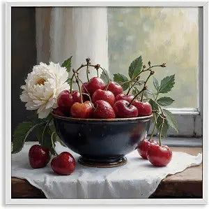 Cherry Blossom Still Life, 17 x 17 Inch Framed Gicle Print
