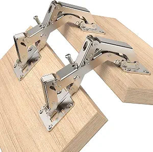 Chibery 4 Pack 170 Degree Soft Close Cabinet Hinges, Slow Smooth Hidden Frameless Lazy Susan Hinge, Concealed Hardware Surface Mount, Lid Support Trap Door, Self Closing for Corner, Kitchen Cupboard