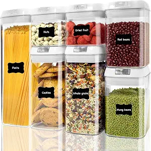 Airtight Food Storage Containers with Lids, 7-Piece BPA-Free Canister Set