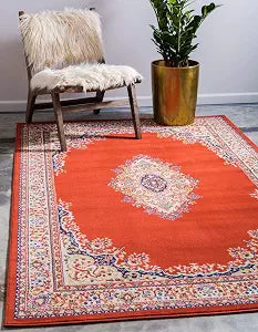Unique Loom Reza Collection Traditional Persian Style Area Rug, 2 ft 2 in x 3 ft, Terracotta/Ivory