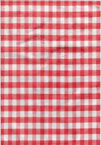 3D Rose TWL_113016_1 Red & White Gingham Pattern - Retro Checks Checkered Checked Rustic Italian Kitchen Dining Theme Towel, 15 x 22