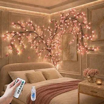 Cherry Blossom Willow Vine LED Tree Branch Lights 4FT 48 LED for Wall Decor