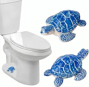 2 Pack Turtle Toilet Bolt Covers Decorative, Cute Sea Turtles Toilet Bolt Screw Covers, Resin Bathroom Bowl Bolts Decor, Easy Installation Bathroom Replacement Parts (blue)