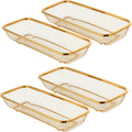 4-Pack Gold Flatware Organizer - Sturdy Mesh Design, Dishwasher-Safe & Easy-Clean Utensil Holder, Silverware Container Drawer Storage