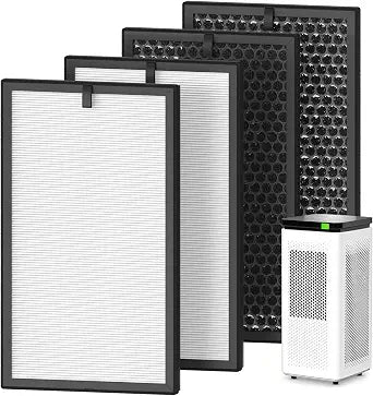 AP400 Replacement Filter Compatible with SIESEAN AP400 Air Purifier, 4 Pack with 2 H13 True HEPA Filters and 2 Activated Carbon Filters