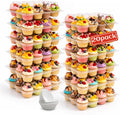 WIKDAY Plastic Cupcake Containers with Liners, 12 Count x 20 Sets