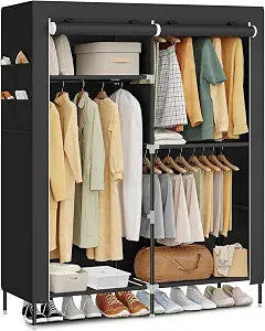 SONGMICS Portable Closet, Fabric Wardrobe, Clothes Rack with Shelves