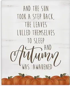 Autumn Awakened Phrase Rustic, 16 x 20 Inch Canvas Wall Art
