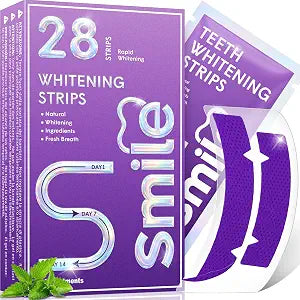 Purple Teeth Whitening Strips for Sensitive Teeth 28 Count Whitener Strips