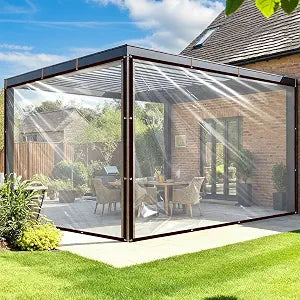 Tarps Heavy Duty Waterproof - 10x12 Clear Tarp with Grommets for Outdoors Large Plastic Tarpaulin for Greenhouse Patio Porch Cover Chicken Coop Covers