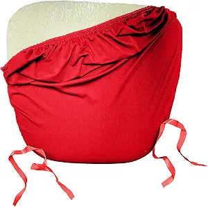 LA Linen Spandex Chiavary Chair Cushion Covers - Pack of 4 - Red