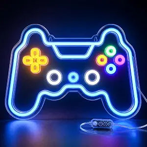 Welltodo Gaming Neon Sign, Motion Sensor Dimmable Gaming LED Lights for Wall Gamer Room Decor, Neon Signs for Boys Bedroom, Cool Gaming Lamp, Perfect Birthday Gifts for Boys Gamers Ideal Party Decoration & for Teen.