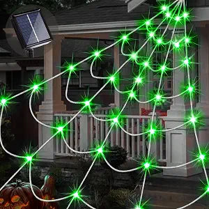 Outdoor Solar Powered Halloween Decorations Spider Web Lights